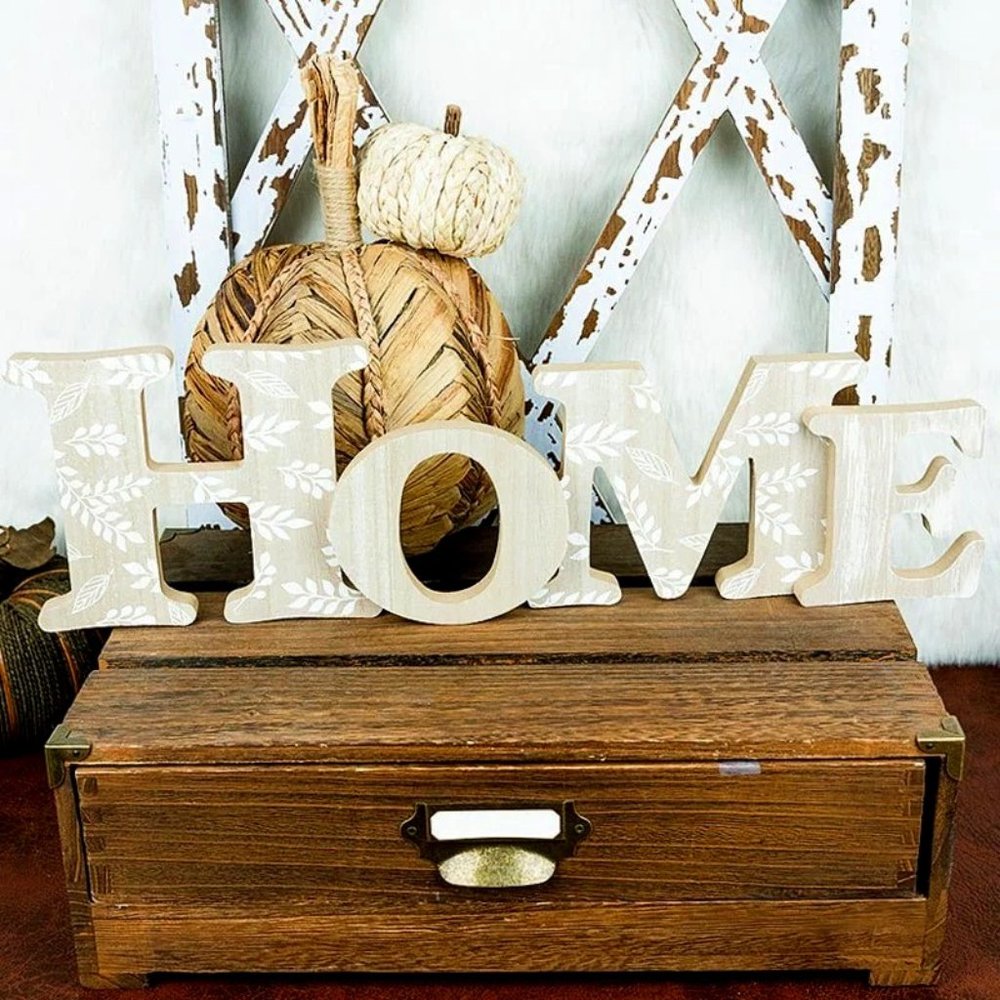 "Home". Table or Shelf Wood Décor. NWT.